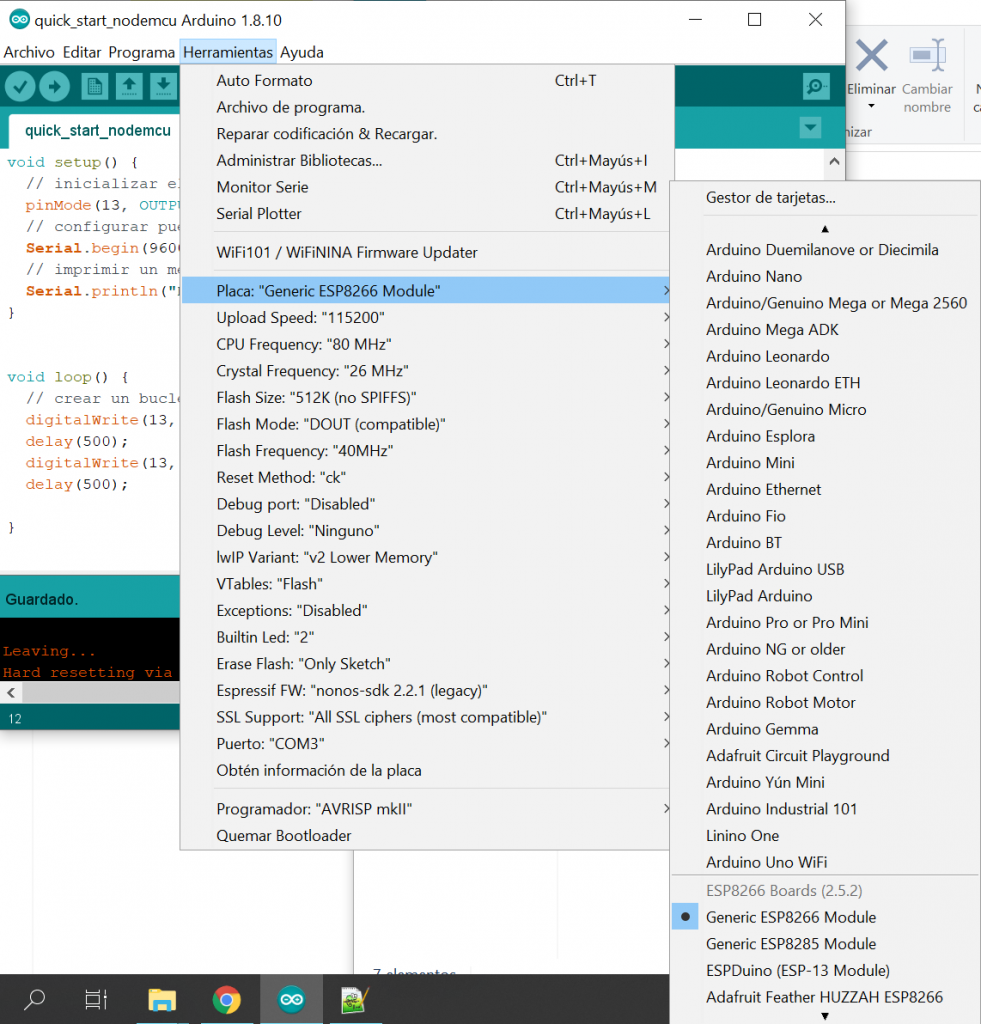 Inicio rápido del Nodemcu (ESP8266) en el IDE de Arduino - AV Electronics